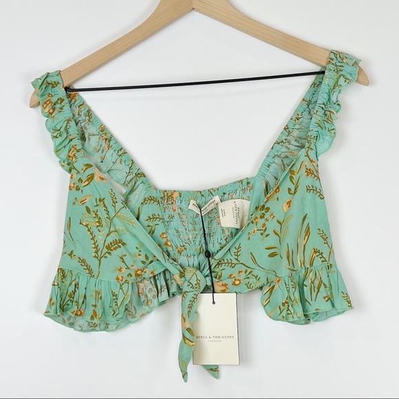 Spell and the Gypsy Maisie Crop Top  Turquoise XS - Picture 4 of 12